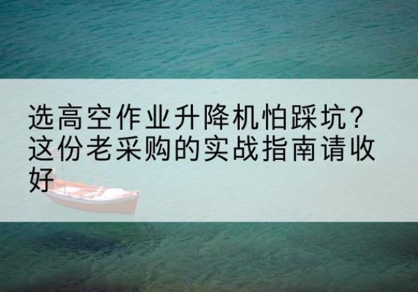 攀枝花高空作业升降机厂家推荐-选高空作业升降机怕踩坑？这份老采购的实战指南请收好